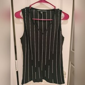 Black and White Sleeveless Top